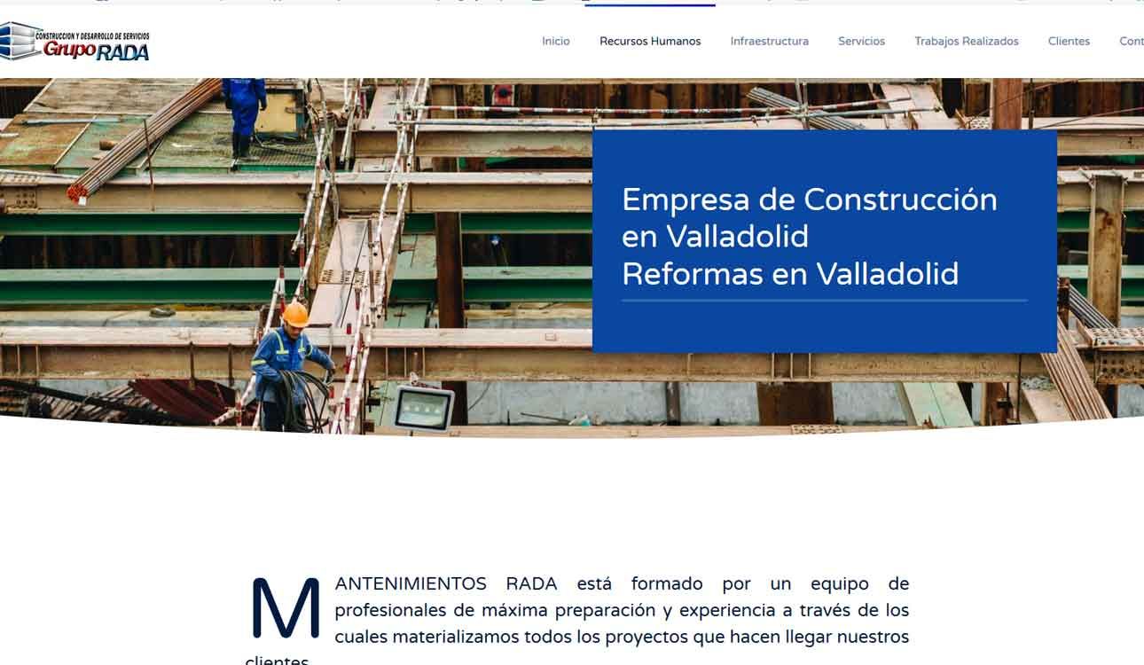 Diseño web profesional de grupo rada en Valladolid