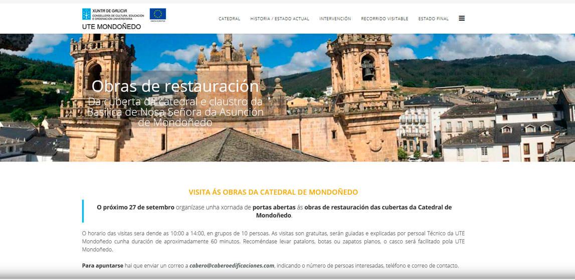 Página web Restauración Catedral de Mondoñedo