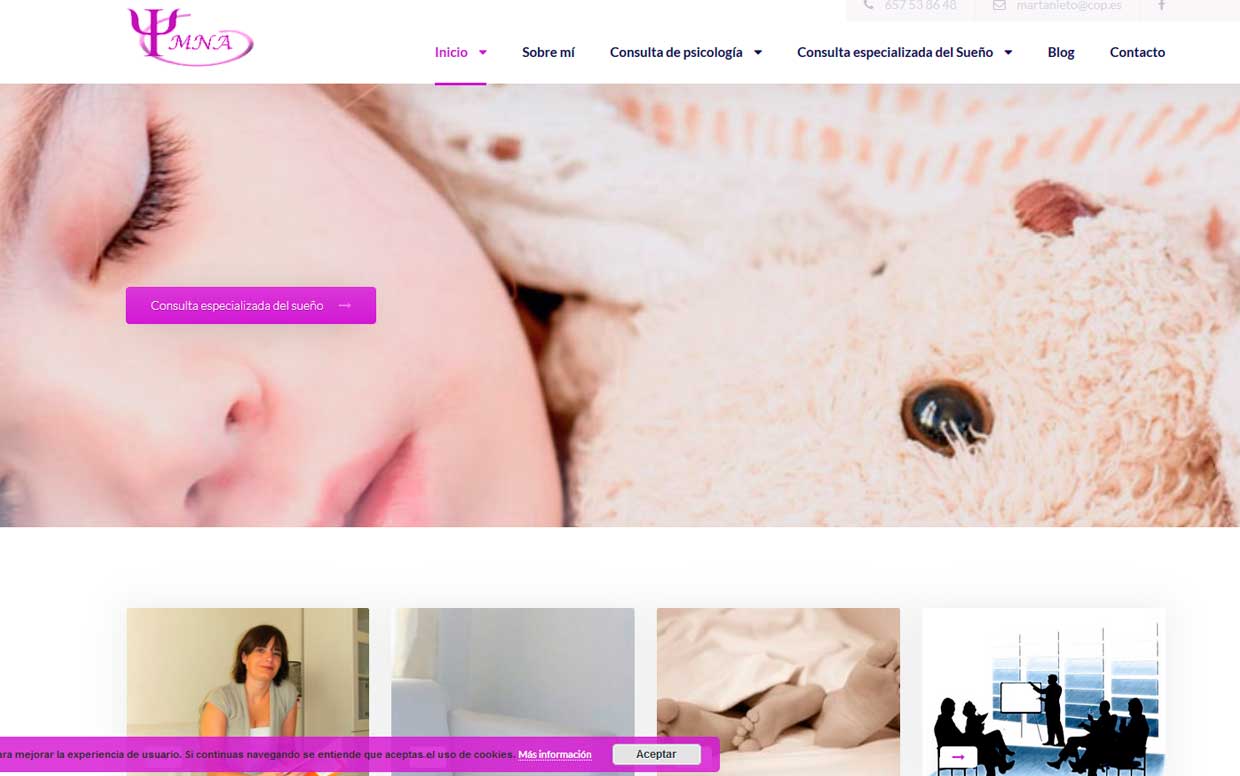 Página web del Consulta de psicologia de Marta Nieto