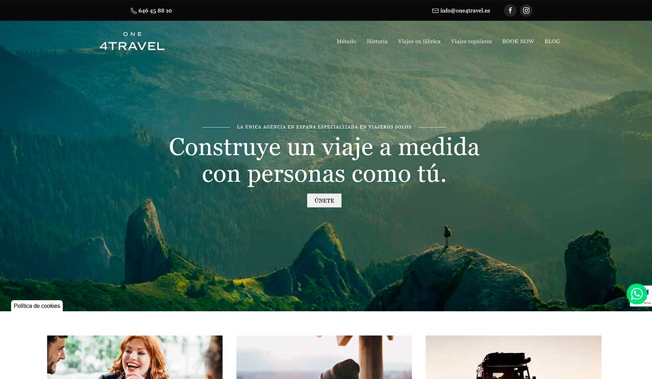 One4travel. Diseño web en Valladolid. Tudela de Duero.