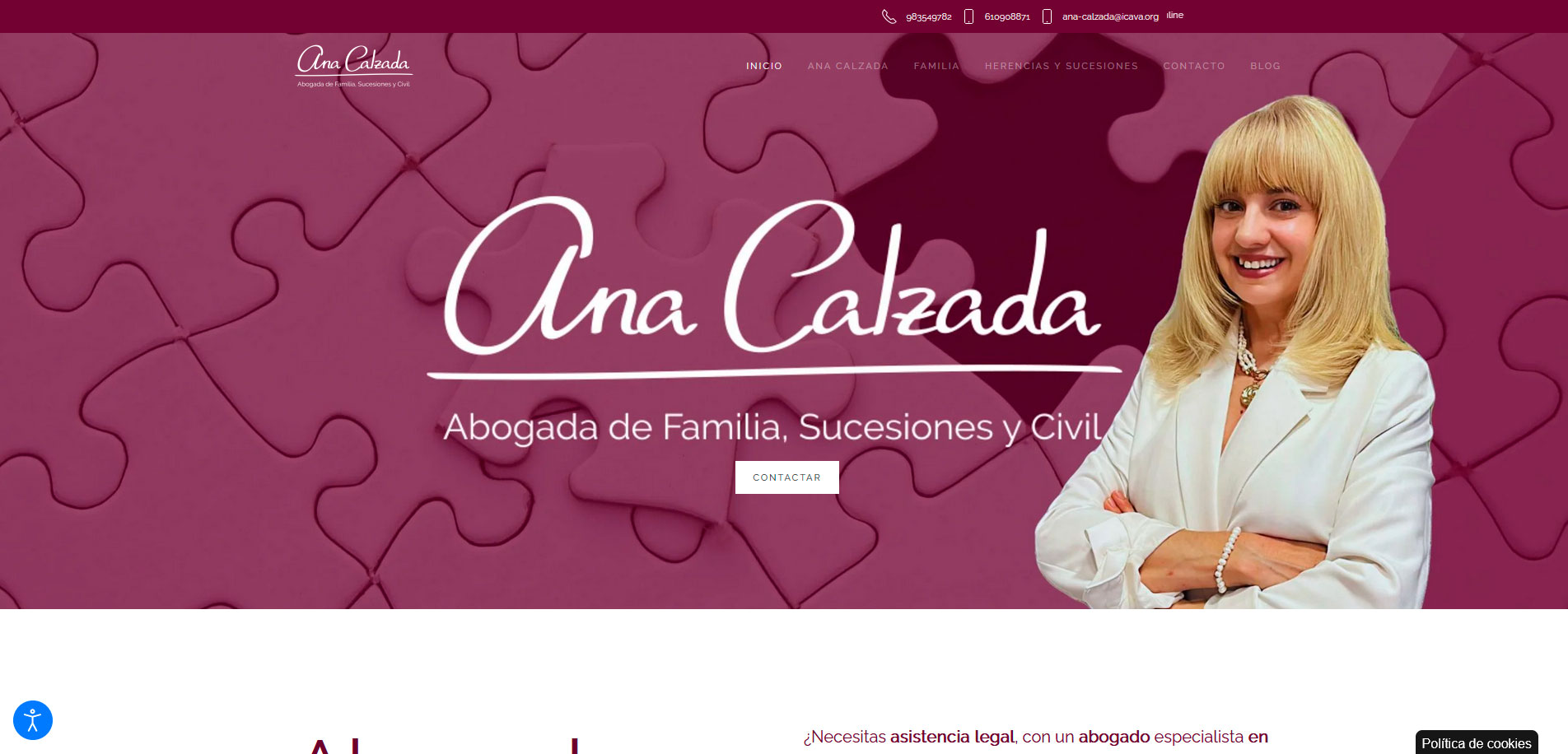 Ana Calzada. Abogada de Familia, sucesiones y civil en Valladolid