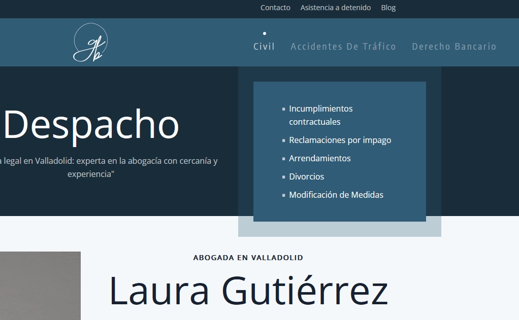 Página web para Laura Gutierrez Blanco abogada en Valladolid