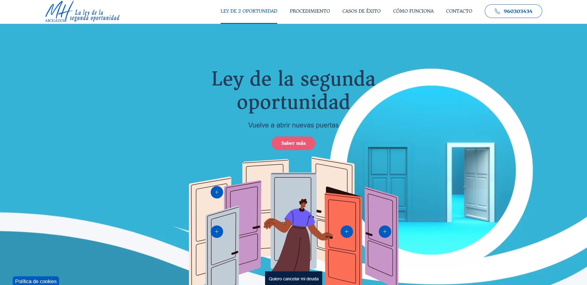 Portada de la web www.leyde2oportunidad.es cancela tus deudas en Valencia