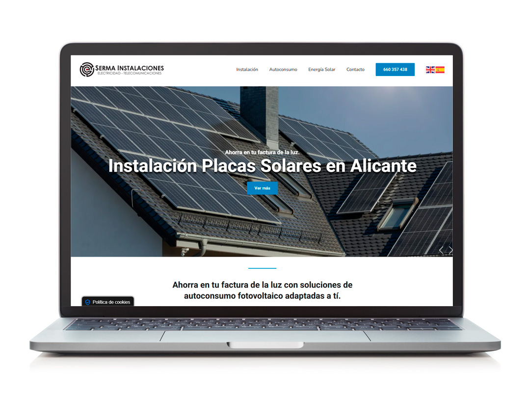 Landing de Autoconsumo para Serma Instalaciones en Alicante