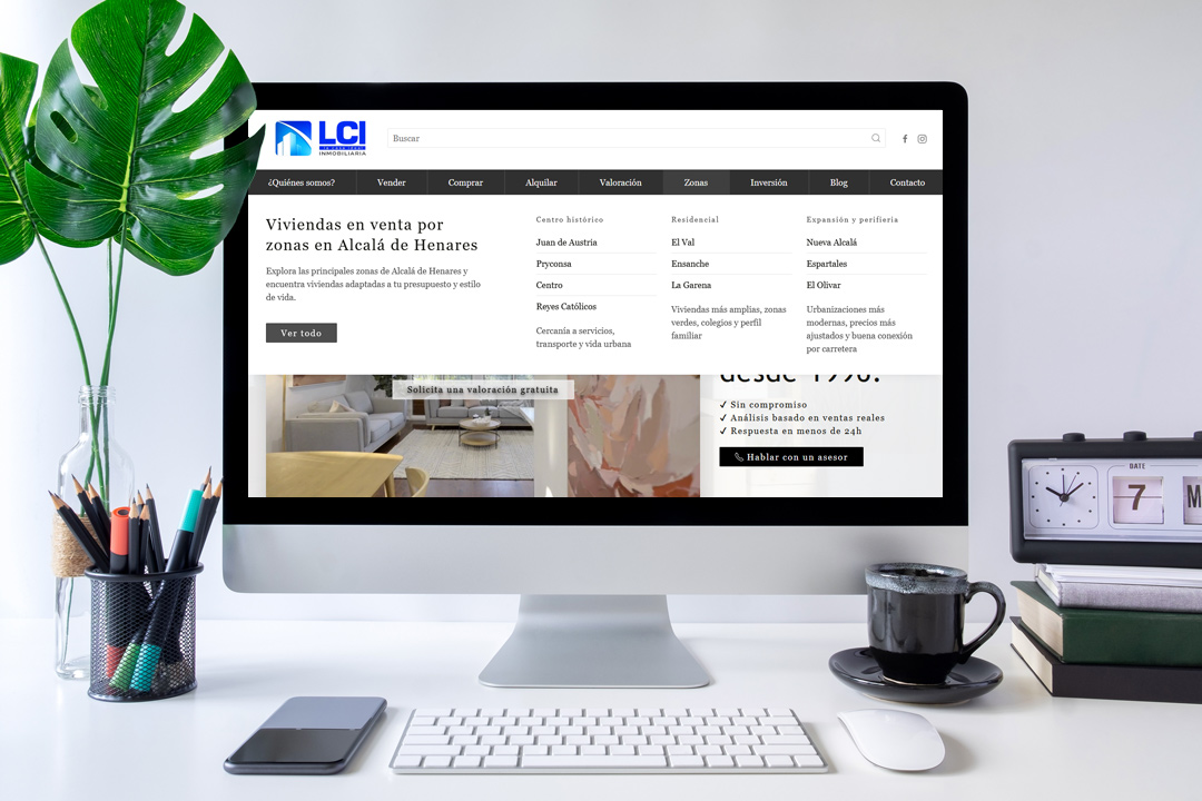 Rediseño web y SEO para inmobiliaria en Alcalá de Henares | LCI Casa Ideal