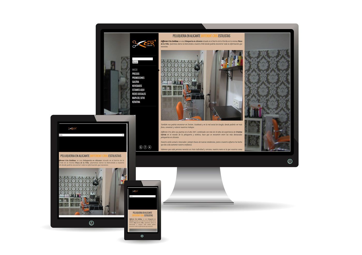 Página web nueva de Different Cris Peluquería