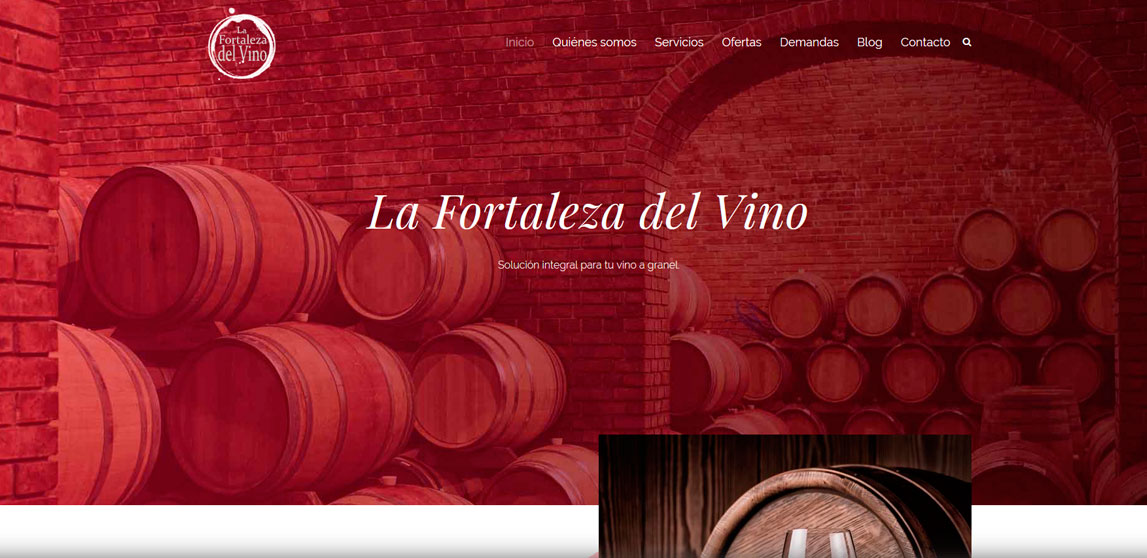 Página web Fortaleza del vino