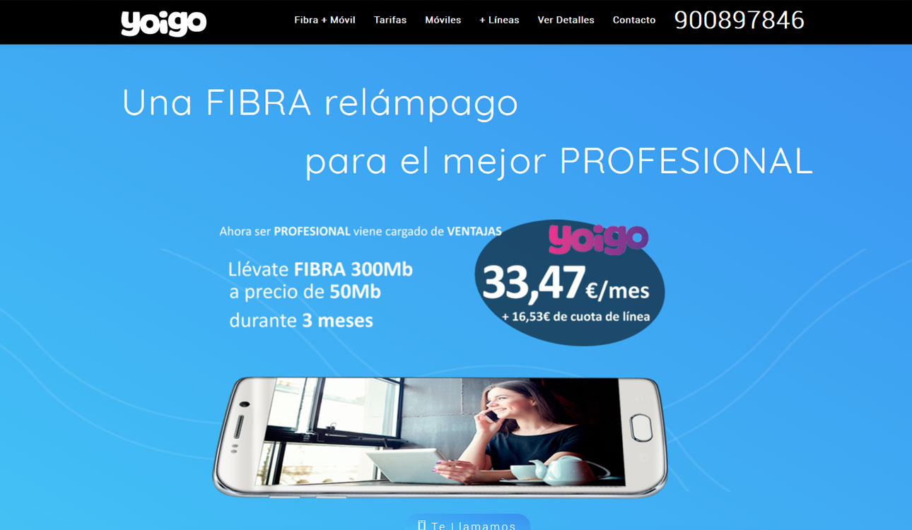 Diseño web profesional de yoigo profesional