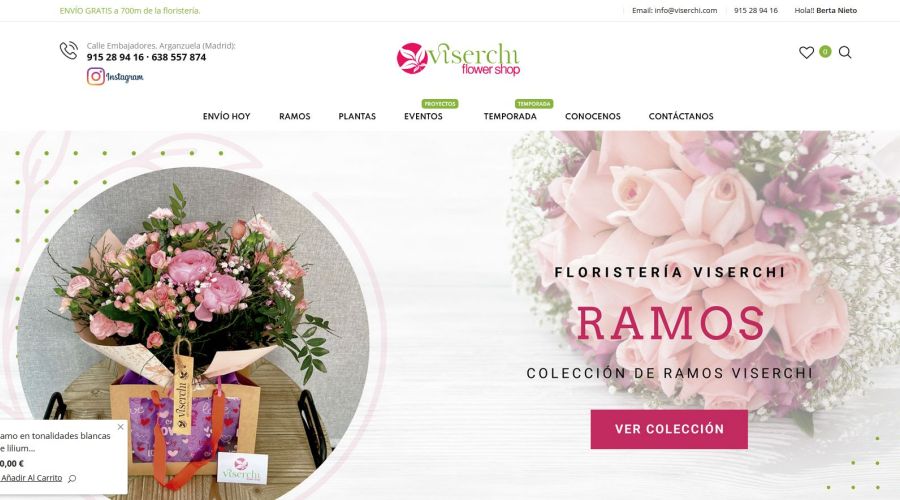 Floristería Viserchi en Arganzuela, Madrid tienda online