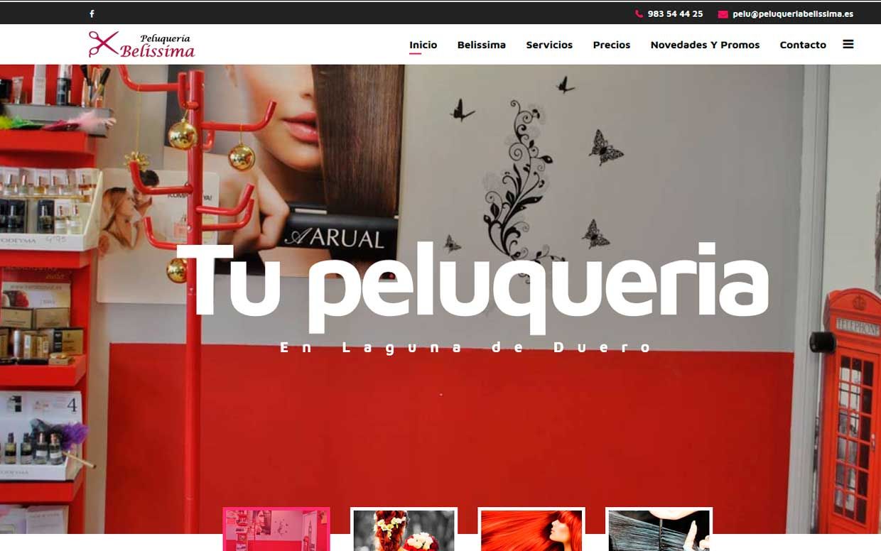 Página  web Peluquería Bellisima - Laguna de Duero