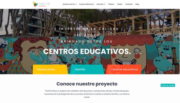 Diseño de página web Facies. Creo Tu Página empresa de diseño web en Valladolid