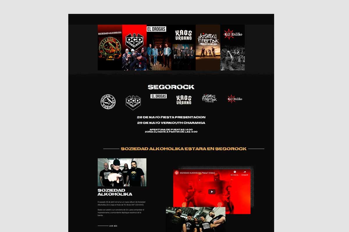 Página web de Segorock. Diseño web en Segovia.