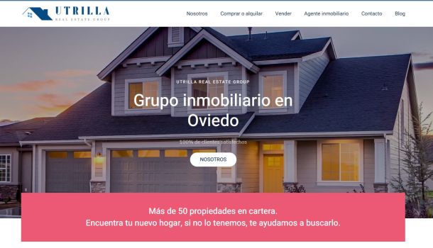 Página web para Grupo Utrilla servicios inmobiliarios con sede en Oviedo