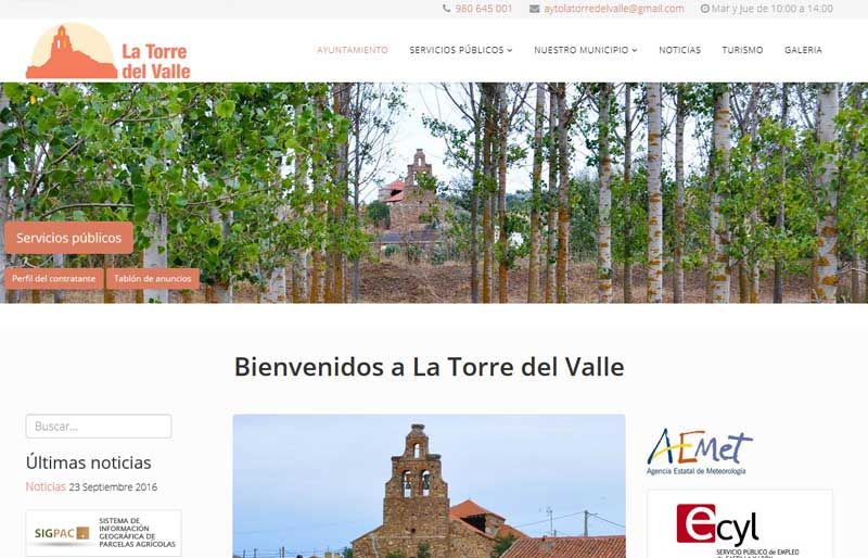 Página web del Ayuntamiento de la Torre del Valle