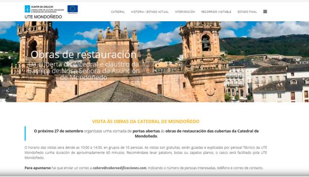 Página web Restauración Catedral de Mondoñedo