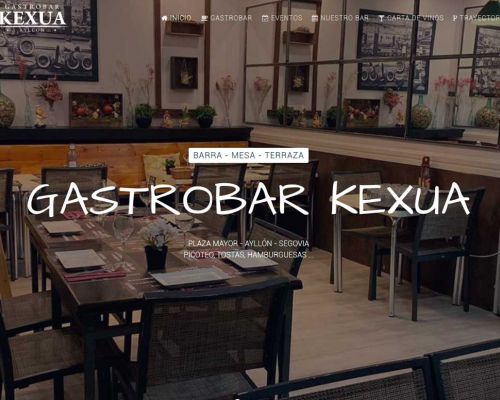 Página web Gastrobar Kexua