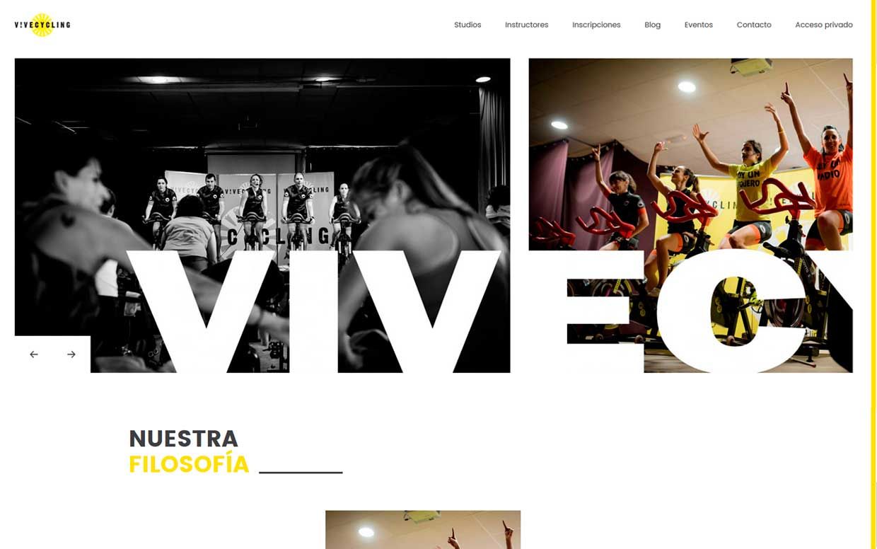 Página web de Vivecycling en Valladolid