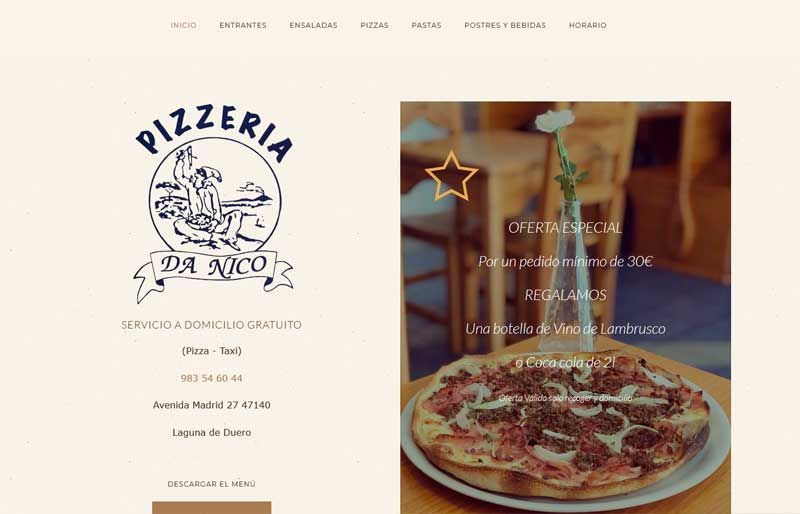 Diseño web profesional de restaurante Danico