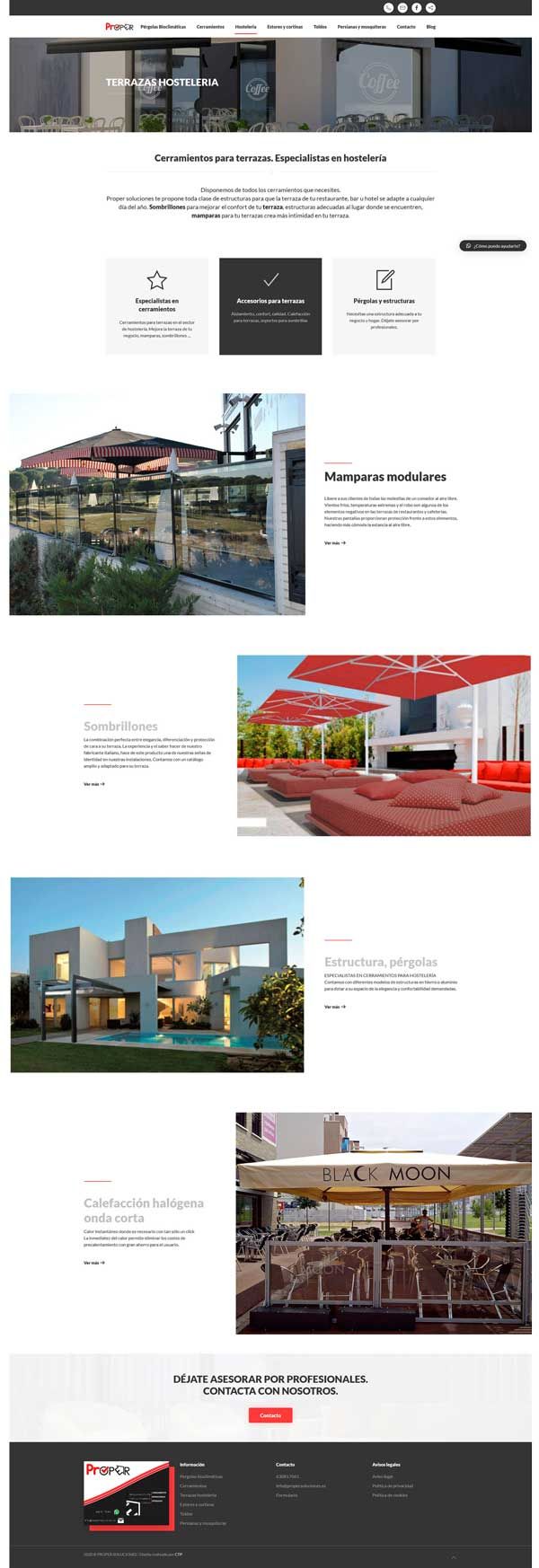 Página web de proper soluciones. Diseño web Valladolid. Servicios.