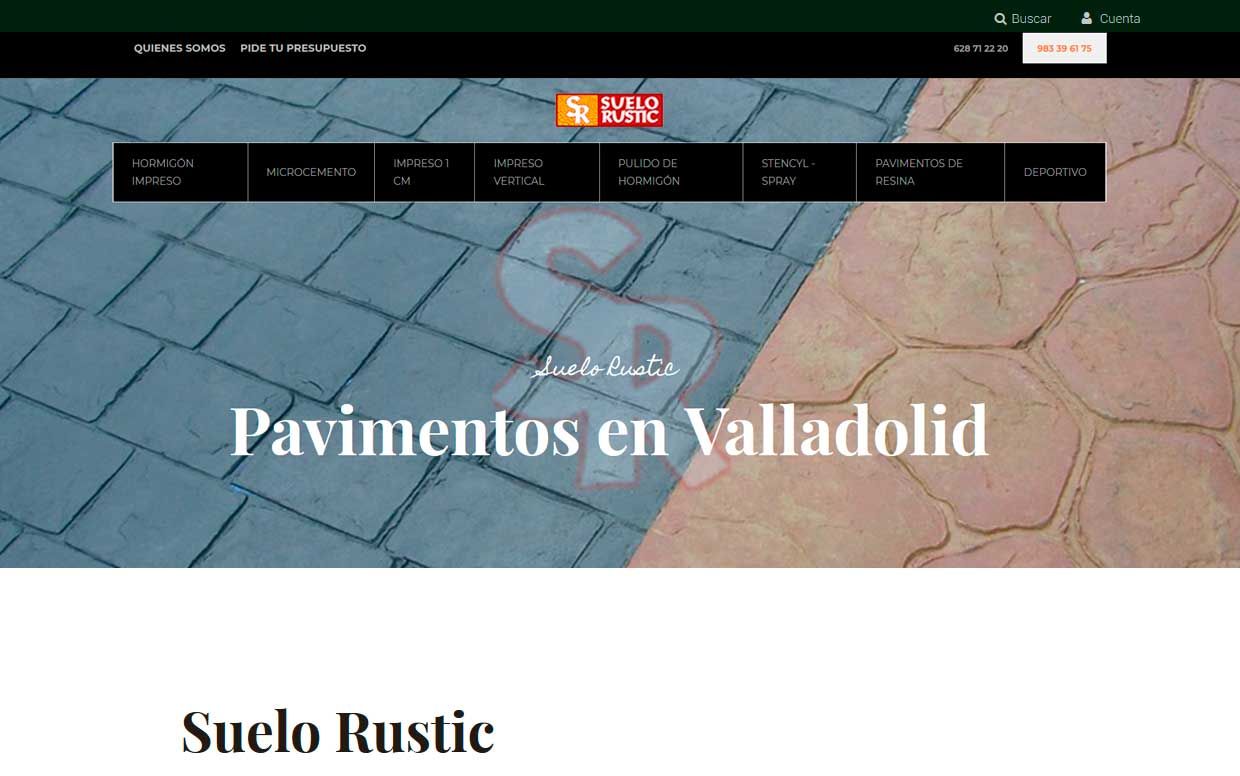 Página  web Suelo Rustic