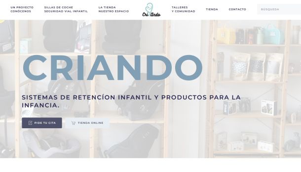 Página Web de Criando, sistema de retención infantil
