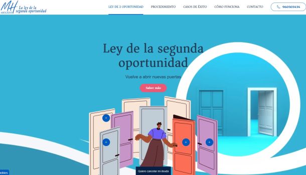 Portada de la web www.leyde2oportunidad.es cancela tus deudas en Valencia
