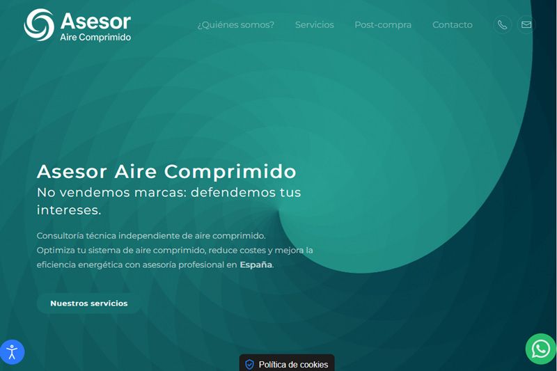 Diseño de página web Asesor Aire Comprimido