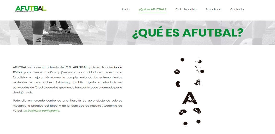 Diseño de la pagina web de la Asociación Afutbal Valladolid