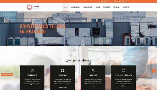Diseño de página web en Madrid Obins.