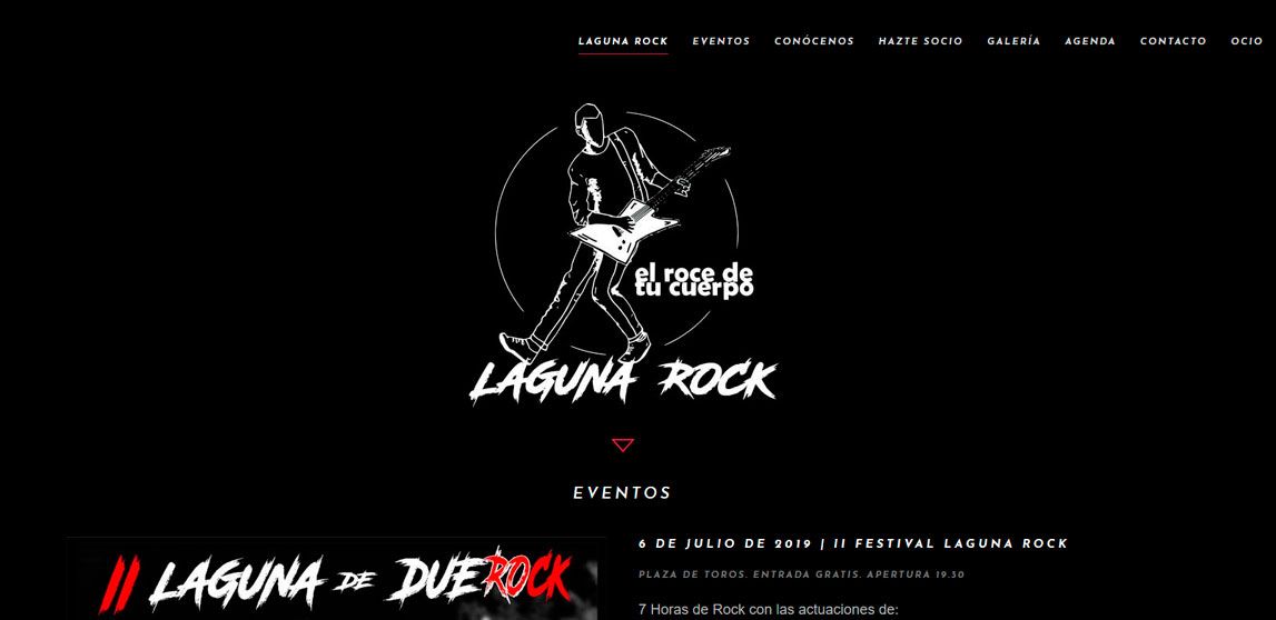 Diseño de la pagina web de Asociación de Laguna Rock. Laguna de Duero