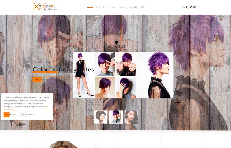 Página web nueva de Different Cris Peluquería