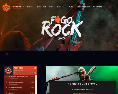 Página web Festival FogoRock