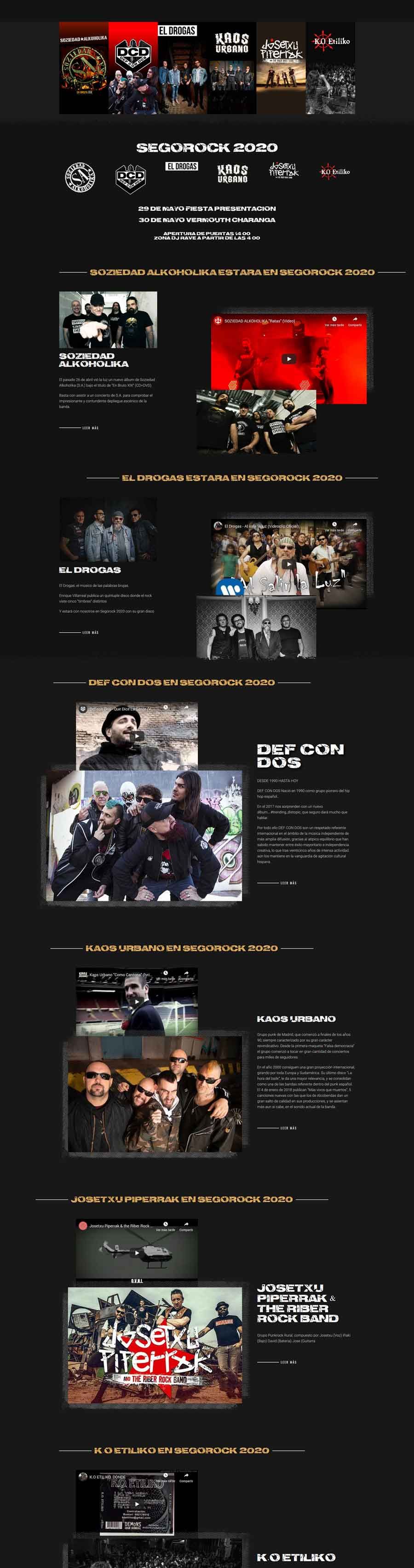 Página web de Segorock. Diseño web en Segovia. Cartel.