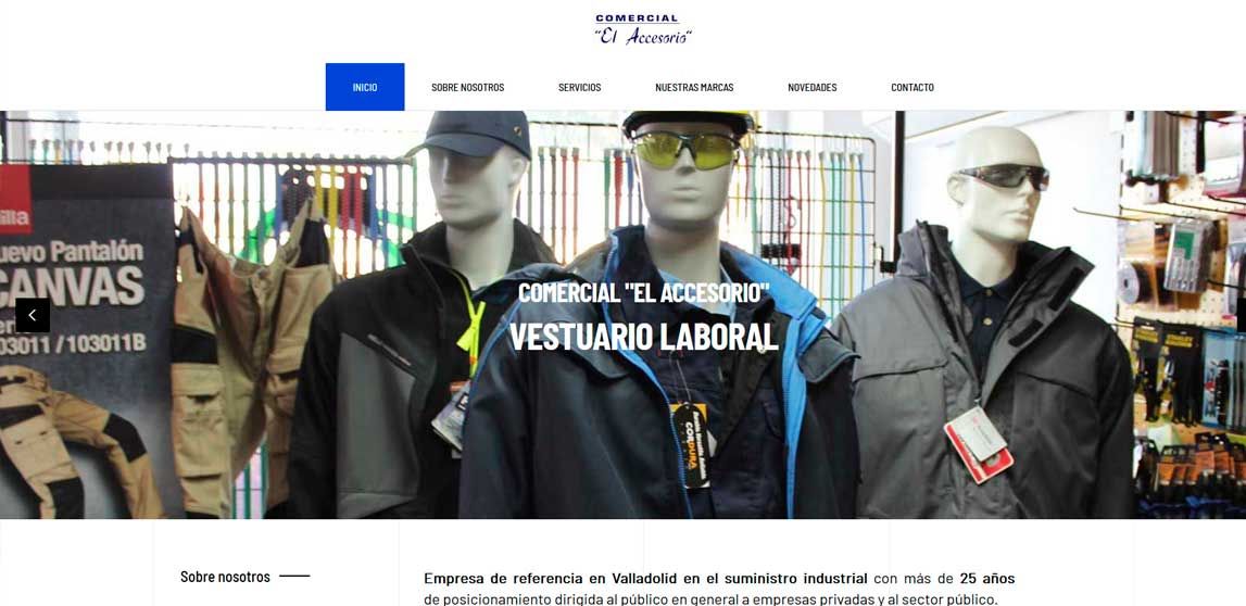 Diseño de la pagina web del Comercial el Accesorio Valladolid
