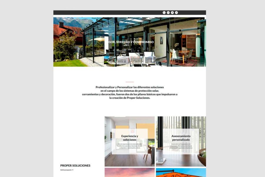 Página web de proper soluciones. Diseño web Valladolid